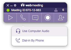 web meeting audio toolbar